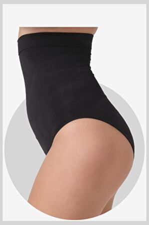 Kadın Yüksek Bel Siyah Slip Korse 9s03