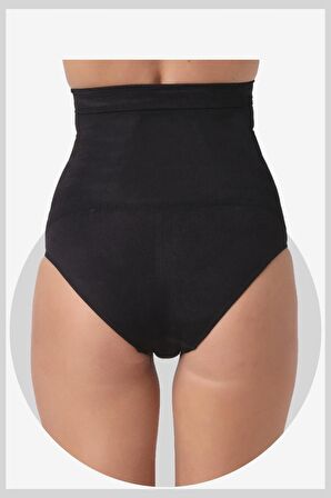 Kadın Yüksek Bel Siyah Slip Korse 9s03