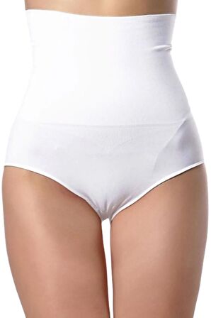 Kadın Uzun Göbek Toparlayıcı Külot Korse Beyaz 2465