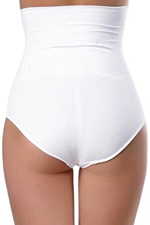 Kadın Uzun Göbek Toparlayıcı Külot Korse Beyaz 2465