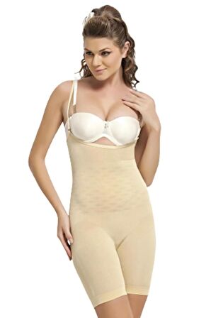 Göğüs Altı Paçalı Kadın Korse Ten 2480