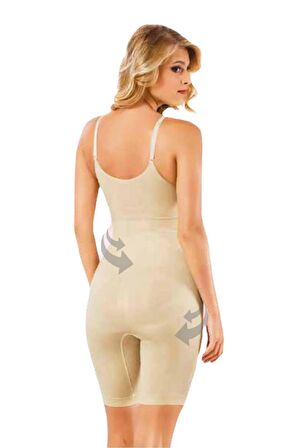 Kadın Ten Rengi Ayar Askılı Tam Boy Body Korse