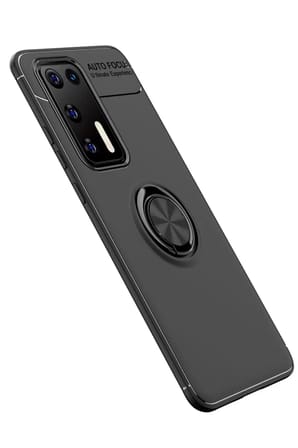 Newface Huawei P40 Kılıf Range Yüzüklü Silikon - Siyah