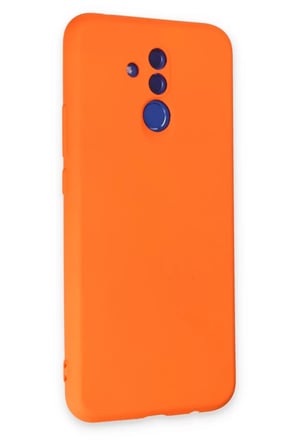 Newface Huawei Mate 20 Lite Kılıf Nano içi Kadife Silikon - Turuncu