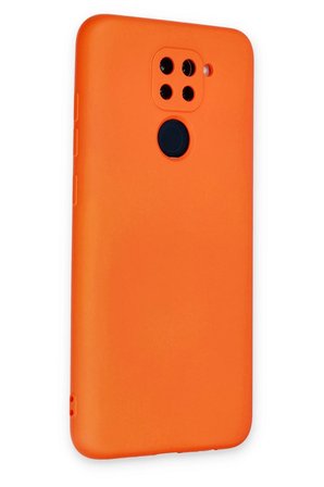 Newface Xiaomi Redmi Note 9 Kılıf Nano içi Kadife Silikon - Turuncu