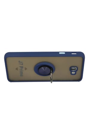 Newface Samsung Galaxy J7 Prime Kılıf Montreal Yüzüklü Silikon Kapak - Lacivert
