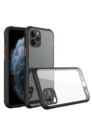 Newface Apple iPhone 11 Pro Max Kılıf Miami Şeffaf Silikon - Siyah