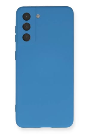 Newface Samsung Galaxy S21 Kılıf Nano içi Kadife Silikon - Mavi
