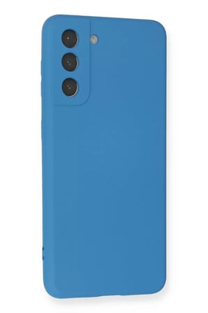Newface Samsung Galaxy S21 Kılıf Nano içi Kadife Silikon - Mavi