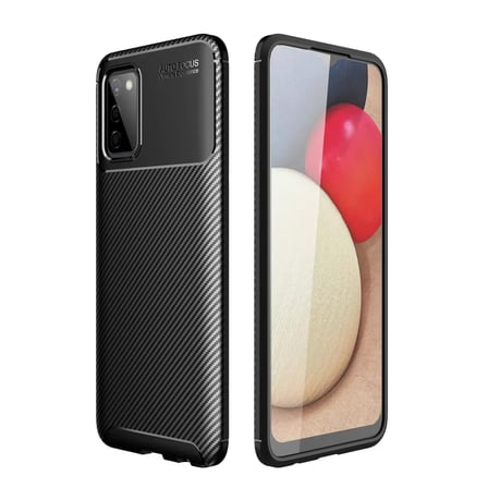 Newface Samsung Galaxy A02S Kılıf Auto Focus Karbon Kapak - Siyah