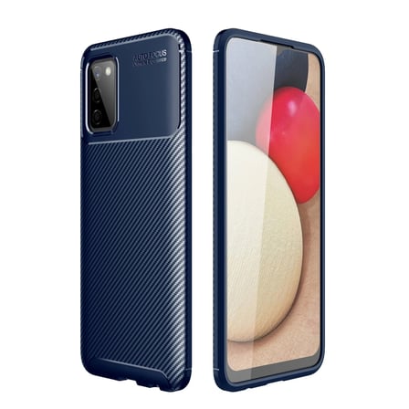 Newface Samsung Galaxy A02S Kılıf Auto Focus Karbon Kapak - Lacivert