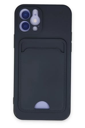 Newface Apple iPhone 12 Kılıf Kelvin Kartvizitli Silikon - Lacivert