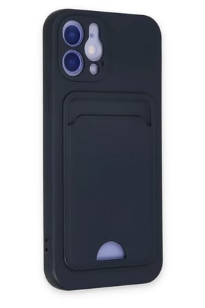 Newface Apple iPhone 12 Kılıf Kelvin Kartvizitli Silikon - Lacivert
