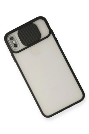 Newface iPhone XS Max Kılıf Palm Buzlu Kamera Sürgülü Silikon - Siyah