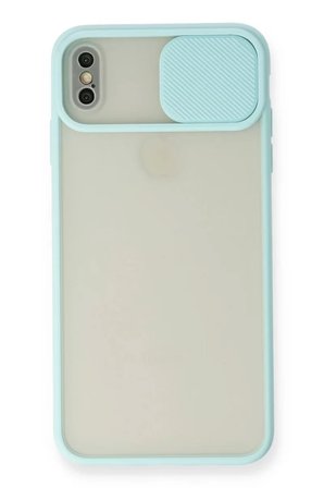 Newface Apple iPhone XS Max Kılıf Palm Buzlu Kamera Sürgülü Silikon - Turkuaz