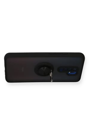 Newface Xiaomi Redmi 9 Kılıf Montreal Yüzüklü Silikon Kapak - Siyah