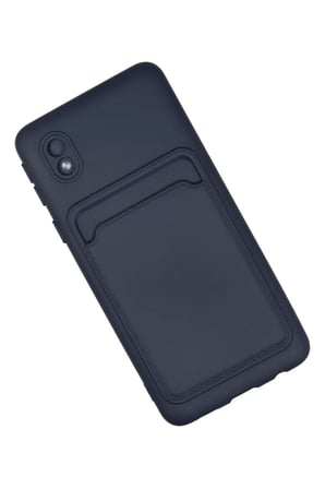 Newface Samsung Galaxy A01 Core Kılıf Kelvin Kartvizitli Silikon - Lacivert