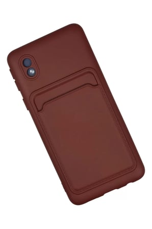 Newface Samsung Galaxy A01 Core Kılıf Kelvin Kartvizitli Silikon - Bordo