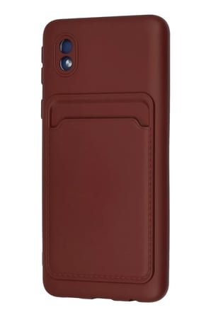 Newface Samsung Galaxy A01 Core Kılıf Kelvin Kartvizitli Silikon - Bordo