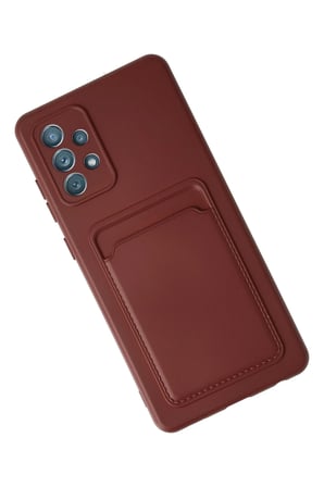 Newface Samsung Galaxy A72 Kılıf Kelvin Kartvizitli Silikon - Bordo