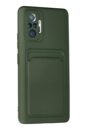 Newface Xiaomi Redmi Note 10 Pro Kılıf Kelvin Kartvizitli Silikon - Koyu Yeşil
