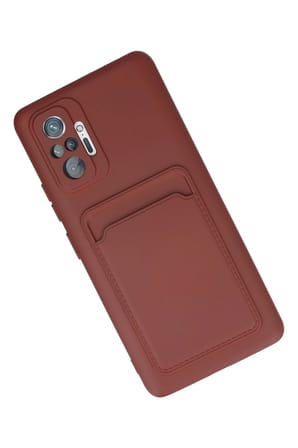 Newface Xiaomi Redmi Note 10 Pro Kılıf Kelvin Kartvizitli Silikon - Bordo