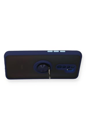Newface Xiaomi Redmi 9 Kılıf Montreal Yüzüklü Silikon Kapak - Lacivert