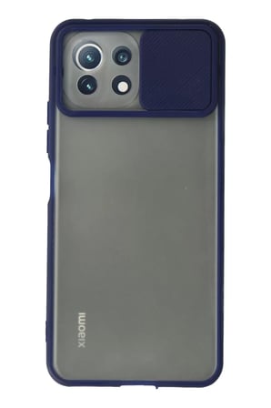 Newface Xiaomi Mİ 11 Lite Kılıf Palm Buzlu Kamera Sürgülü Silikon - Lacivert