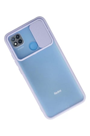 Newface Xiaomi Redmi 9C Kılıf Palm Buzlu Kamera Sürgülü Silikon - Lila