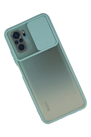 Newface Xiaomi Redmi Note 10 Kılıf Palm Buzlu Kamera Sürgülü Silikon - Turkuaz