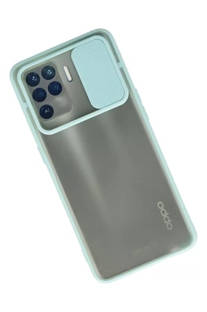 Newface Oppo Reno 5 Lite Kılıf Palm Buzlu Kamera Sürgülü Silikon - Turkuaz