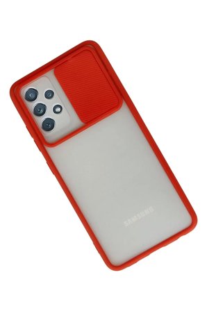 Newface Samsung Galaxy A72 Kılıf Palm Buzlu Kamera Sürgülü Silikon - Kırmızı