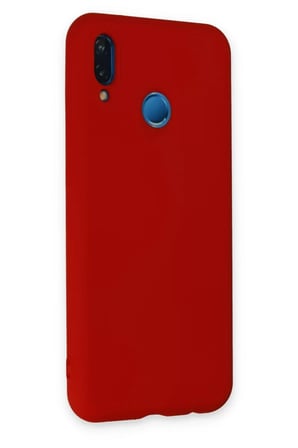 Newface Huawei P20 Lite Kılıf Nano içi Kadife Silikon - Kırmızı