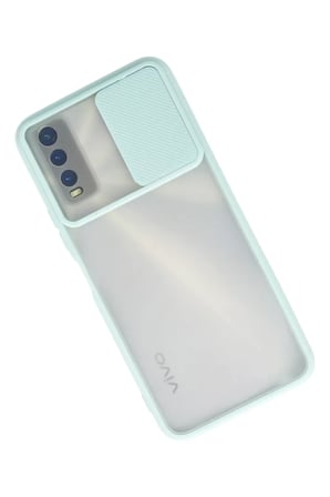 Newface Vivo Y11S Kılıf Palm Buzlu Kamera Sürgülü Silikon - Turkuaz