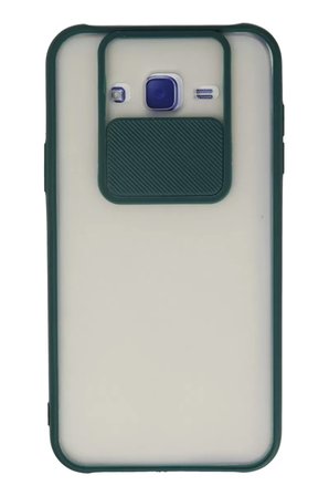 Newface Samsung Galaxy J7 Kılıf Palm Buzlu Kamera Sürgülü Silikon - Yeşil