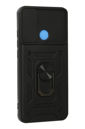 Newface Xiaomi Redmi 9C Kılıf Pars Lens Yüzüklü Silikon - Siyah