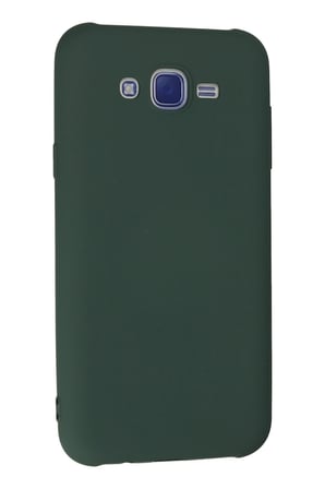 Newface Samsung Galaxy J7 Kılıf Nano içi Kadife Silikon - Koyu Yeşil