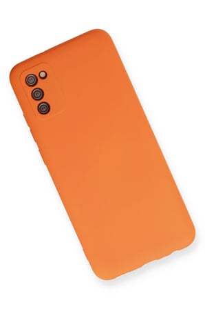 Newface Samsung Galaxy A03S Kılıf Nano içi Kadife Silikon - Turuncu