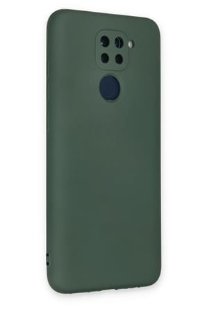Newface Xiaomi Redmi Note 9 Kılıf Nano içi Kadife Silikon - Koyu Yeşil