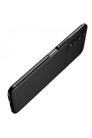 Newface Vivo Y11S Kılıf Auto Focus Karbon Kapak - Kahverengi