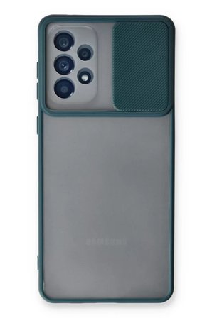 Newface Samsung Galaxy A53 5G Kılıf Palm Buzlu Kamera Sürgülü Silikon - Yeşil