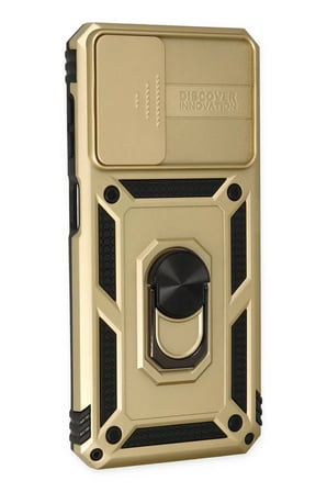 Newface Samsung Galaxy A33 5G Kılıf Pars Lens Yüzüklü Silikon - Gold