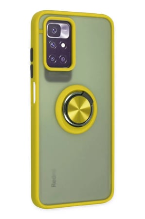 Newface Xiaomi Redmi 10 2022 Kılıf Montreal Yüzüklü Silikon Kapak - Sarı
