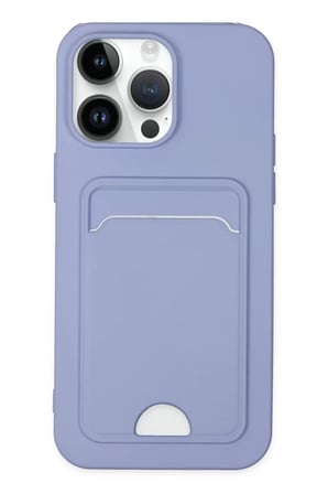 Newface Apple iPhone 14 Pro Kılıf Kelvin Kartvizitli Silikon - Lila