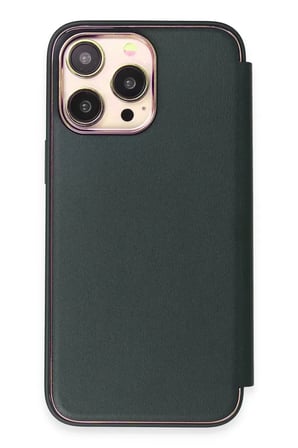 Newface Apple iPhone 14 Pro Max Kılıf Dolpin Kapaklı - Koyu Yeşil