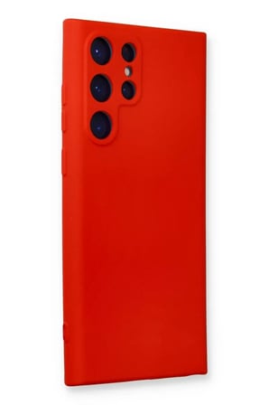 Newface Samsung Galaxy S23 Ultra Kılıf Nano içi Kadife Silikon - Kırmızı