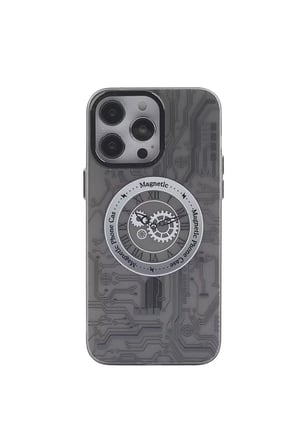 Newface Apple iPhone 14 Pro Max Kılıf Apollo Magneticsafe Desenli Kapak - Apollo Siyah - 1