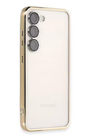 Newface Samsung Galaxy S23 Kılıf Razer Lensli Silikon - Gold