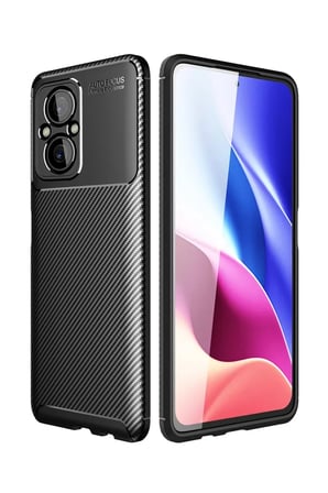 Newface Xiaomi Poco M5 Kılıf Auto Focus Karbon Kapak - Siyah