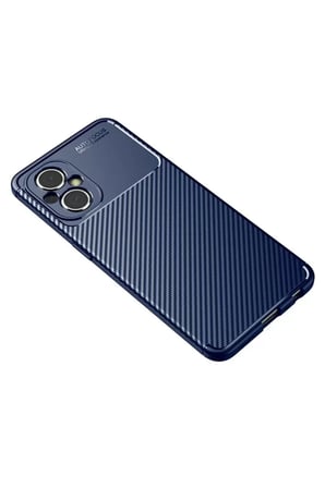 Newface Xiaomi Poco M5 Kılıf Auto Focus Karbon Kapak - Lacivert
